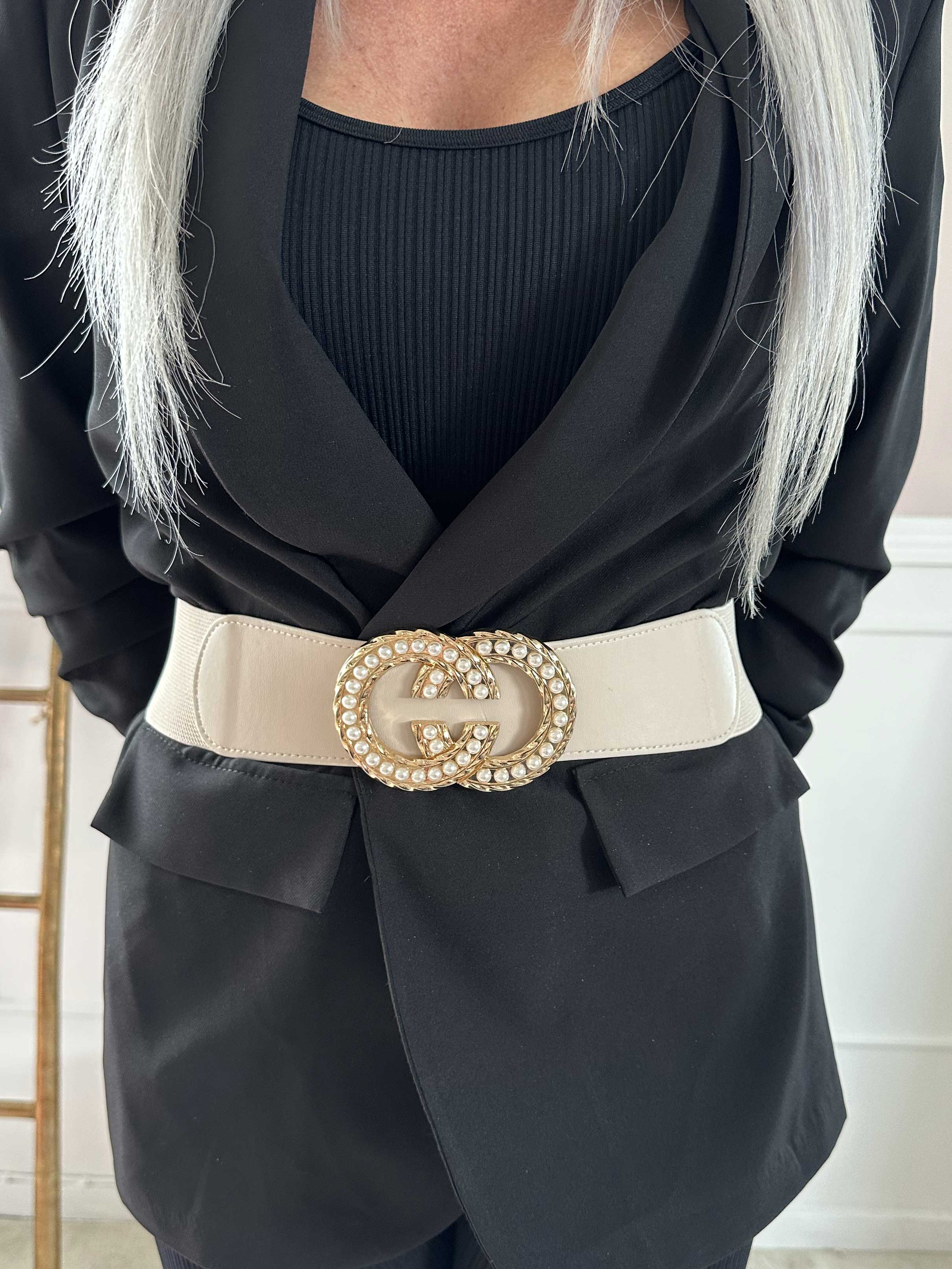 Dijana - Elastiskt midjebälte med spänne och pärlor